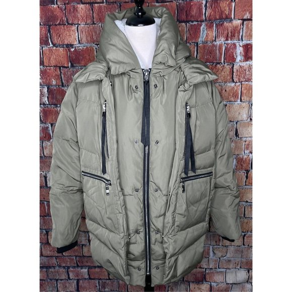 OROLAY Thickened Down Jacket Coat Parka Faux Sherpa Lined Hooded Green Small - Picture 8 of 11